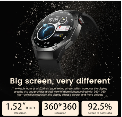 Smart Watch Men HD AMOLED Screen GPS Motion trajectory HeartRate Bluetooth Call 1.52" SmartWatch IP68