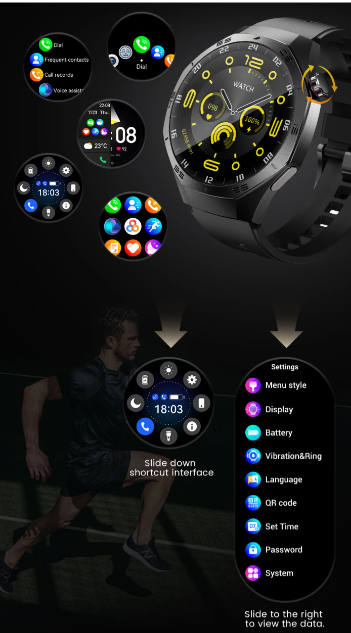 Smart Watch Men HD AMOLED Screen GPS Motion trajectory HeartRate Bluetooth Call 1.52" SmartWatch IP68