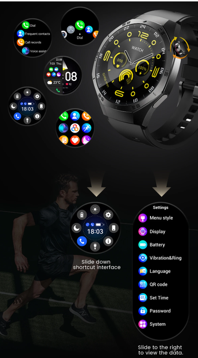 Smart Watch Men HD AMOLED Screen GPS Motion trajectory HeartRate Bluetooth Call 1.52" SmartWatch IP68