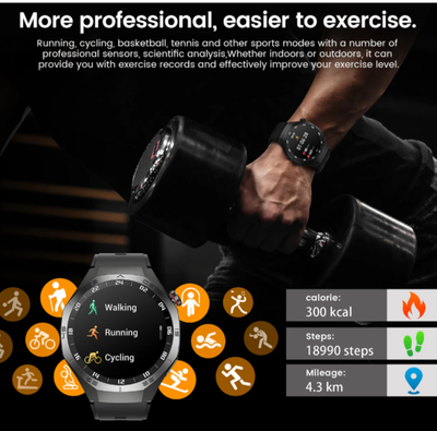 Smart Watch Men HD AMOLED Screen GPS Motion trajectory HeartRate Bluetooth Call 1.52" SmartWatch IP68