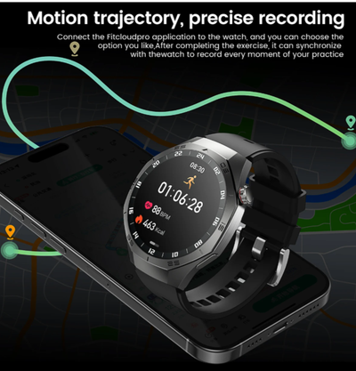 Smart Watch Men HD AMOLED Screen GPS Motion trajectory HeartRate Bluetooth Call 1.52" SmartWatch IP68