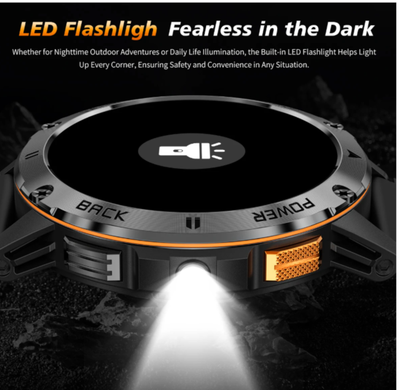 Smart Watch Men Compass Bluetooth Call Waterproof Smartwatch LED Flashlight Ftiness Watches
